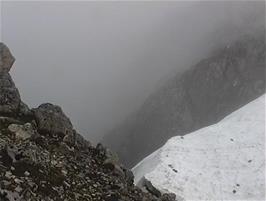 A dangerous drop near the path as we approach the summit
